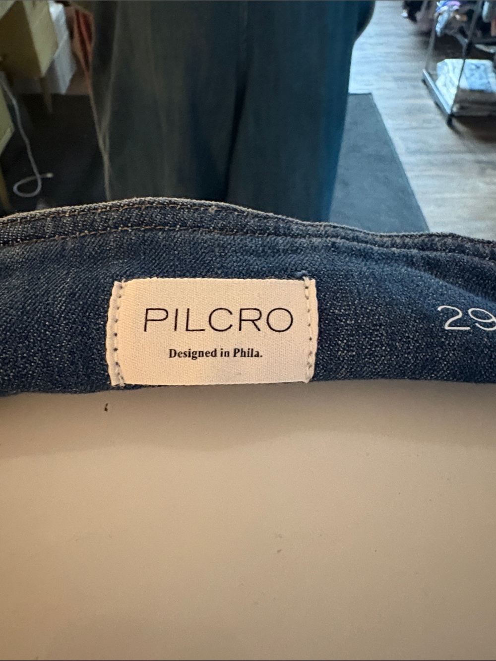 Pilcro Dark Blue Wide-Leg Denim Skirt-Jeans - Picture 2 of 3